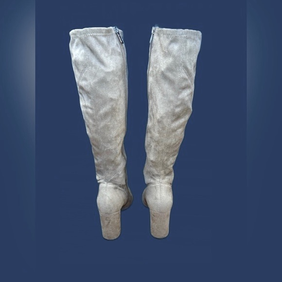 Franco Sarto Gray Faux Suede Flavia Over the Knee Boots w/ Chunky 3” Heel 7 1/2M - Picture 5 of 14